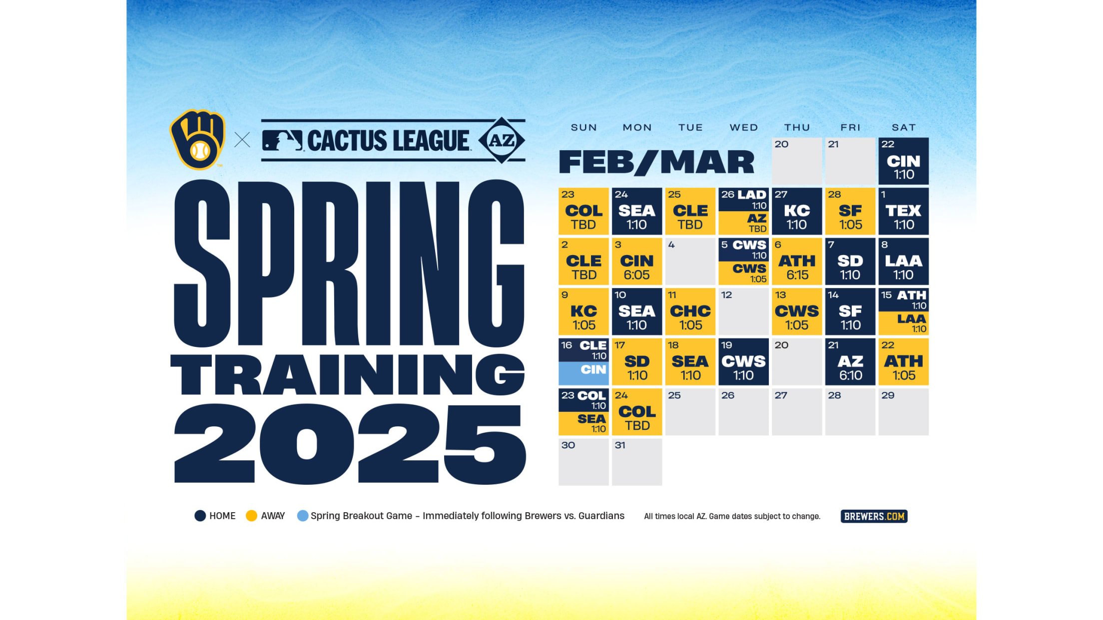 Full Brewers Schedule 2025: Every Home and Away Game.