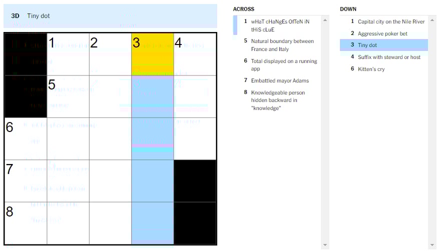 Tiny Dot NYT Crossword Help: Understand Clues in a Snap