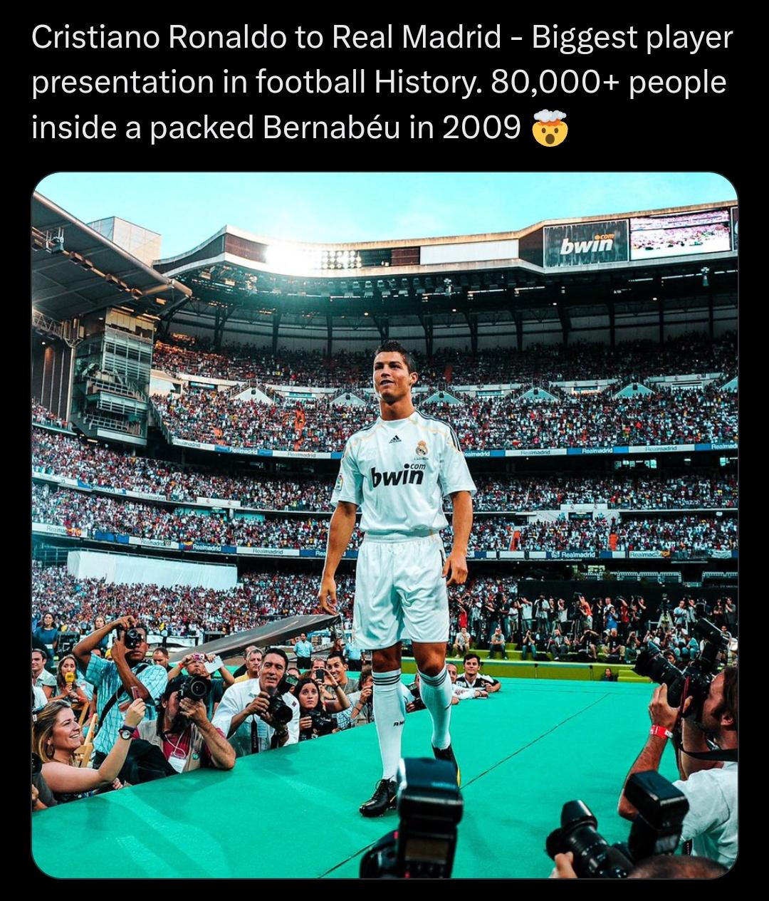 Ronaldo Madrid Presentation: Watch the Insane Crowd at the Bernabeu