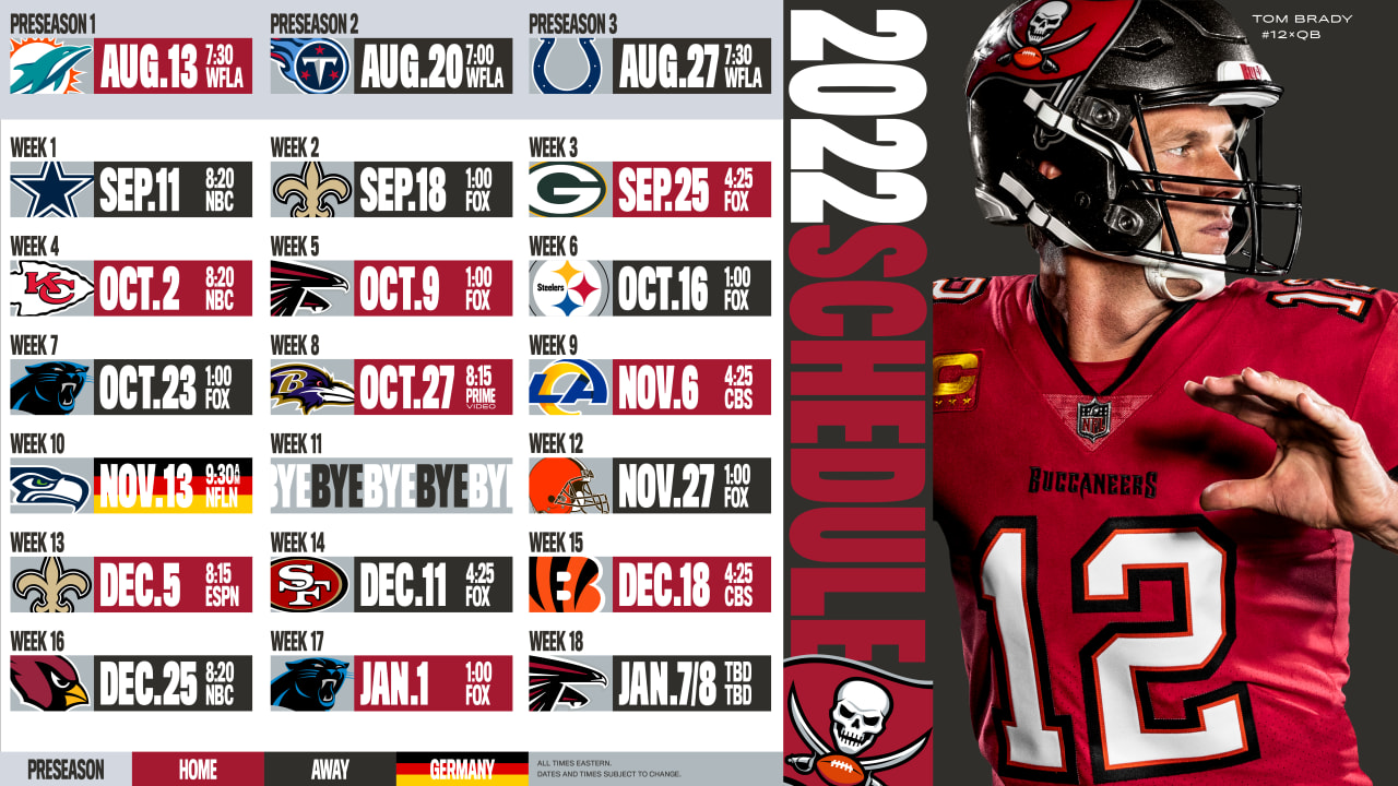 Buccaneers Schedule PDF Easy Download, See All the Games and Times Here!