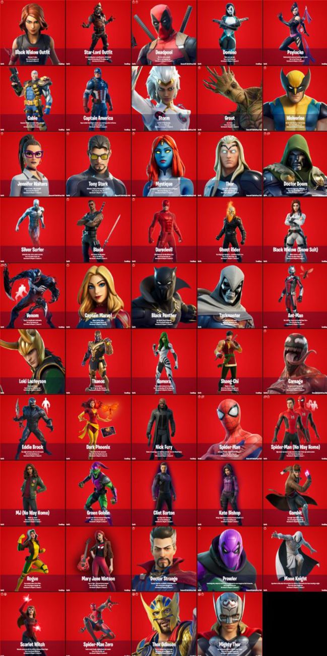 Every Marvel Skin in the Shop: See All Marvel Shop Skins