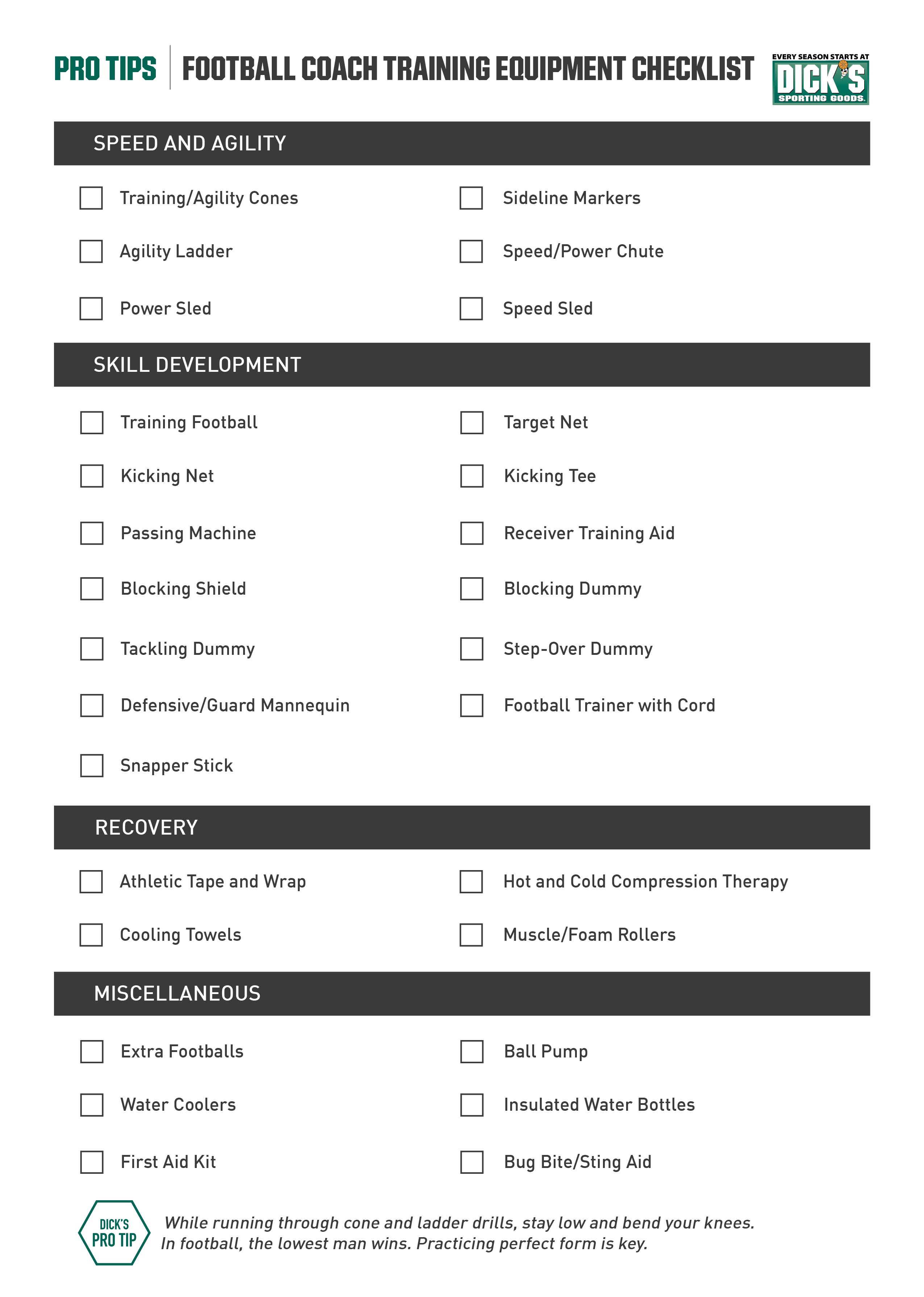What equipment is needed for tackle football? Check out this complete checklist!