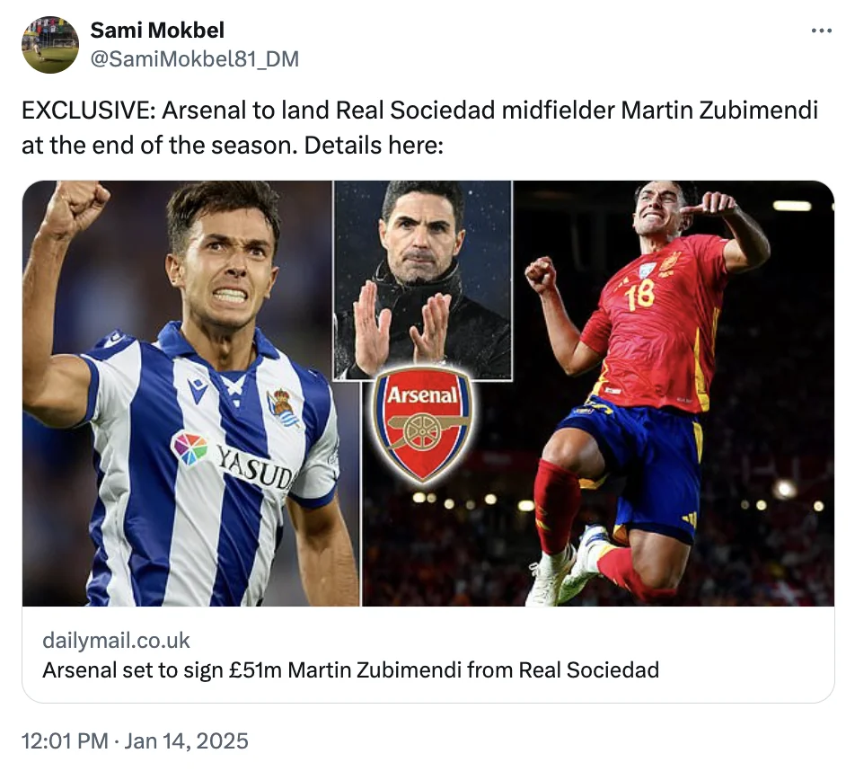 Zubimendi to Arsenal? What the Stats Say (Transfer Analysis)