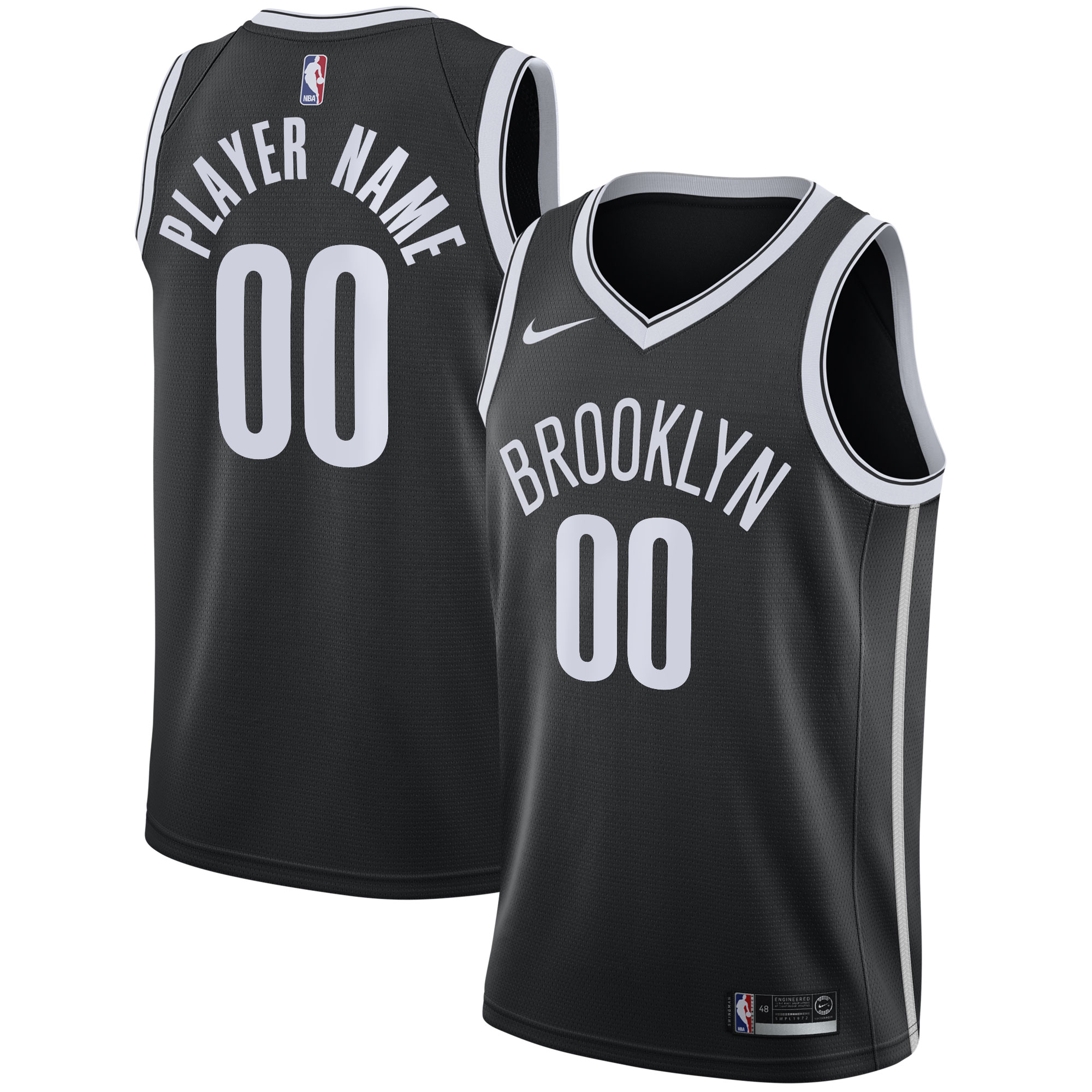 Shop Official Gear: Get the Mens Brooklyn Nets Nike Black 2020/21 Swingman Custom Jersey.