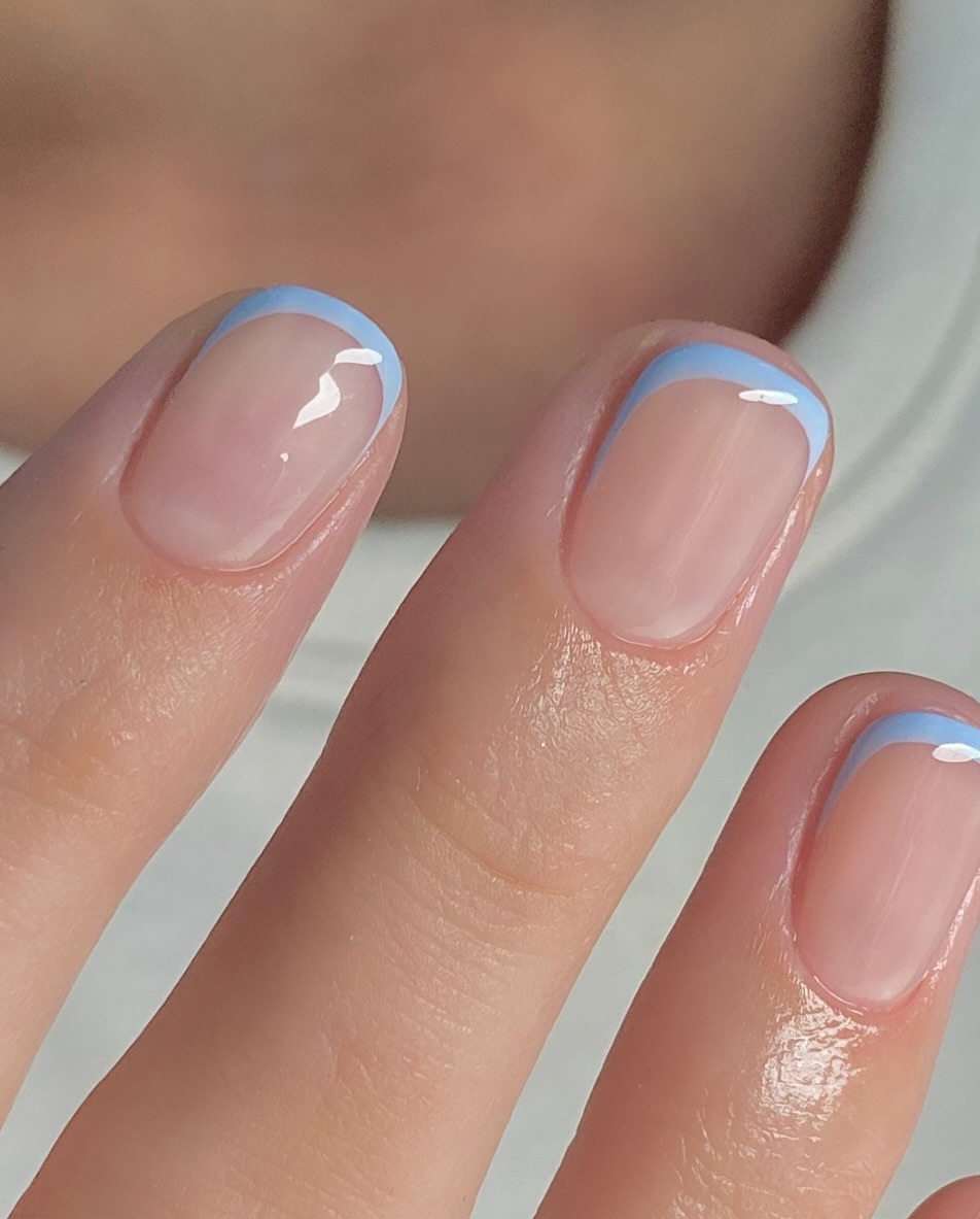 Are french tips sky blue 1.5 nails trendy now? See why this style is so popular today.