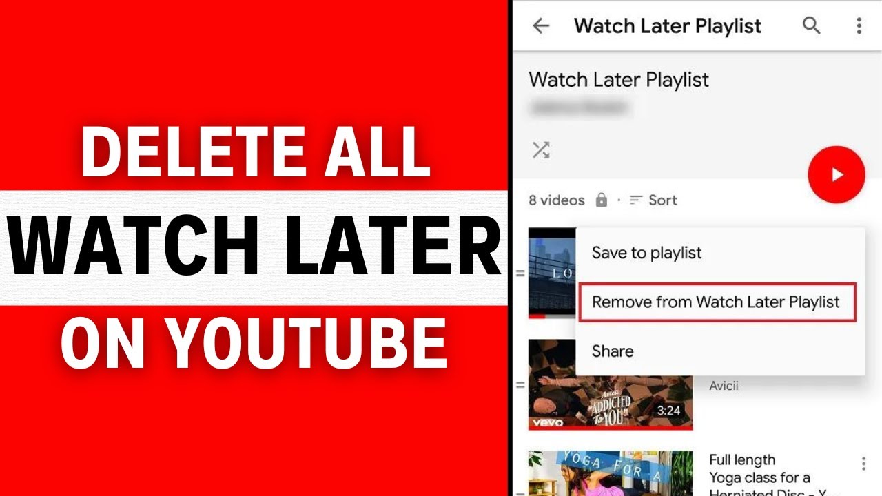 Best way to remove from watch later on YouTube?