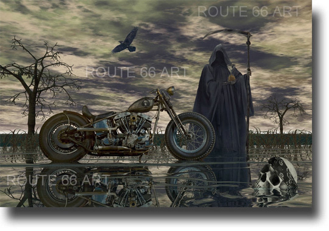 Why is the grim reaper on a harley such a popular image? Discover the meaning behind this cool biker artwork.