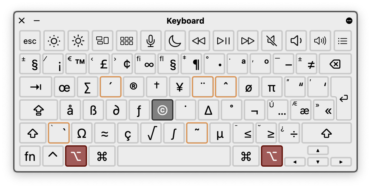 Cant find the copyright symbol mac os x keyboard command? This is the exact key combination you need to know.