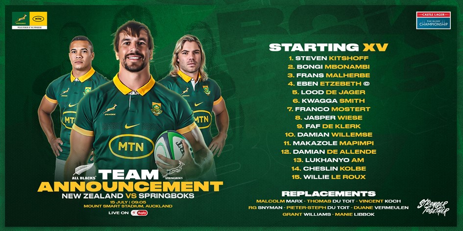 When is the Springboks lineup revealed? Find out the exact announcement times and get live updates!