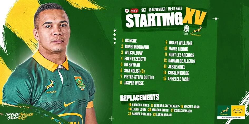 When is the Springboks lineup revealed? Find out the exact announcement times and get live updates!