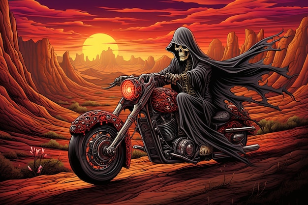 Why is the grim reaper on a harley such a popular image? Discover the meaning behind this cool biker artwork.