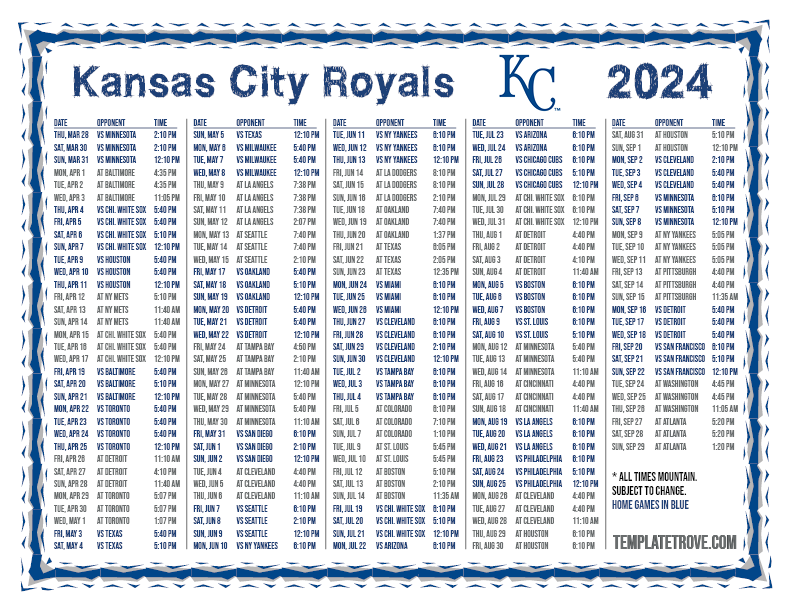 Where can I find the Royals schedule 2024 printable? Get your free download here now!