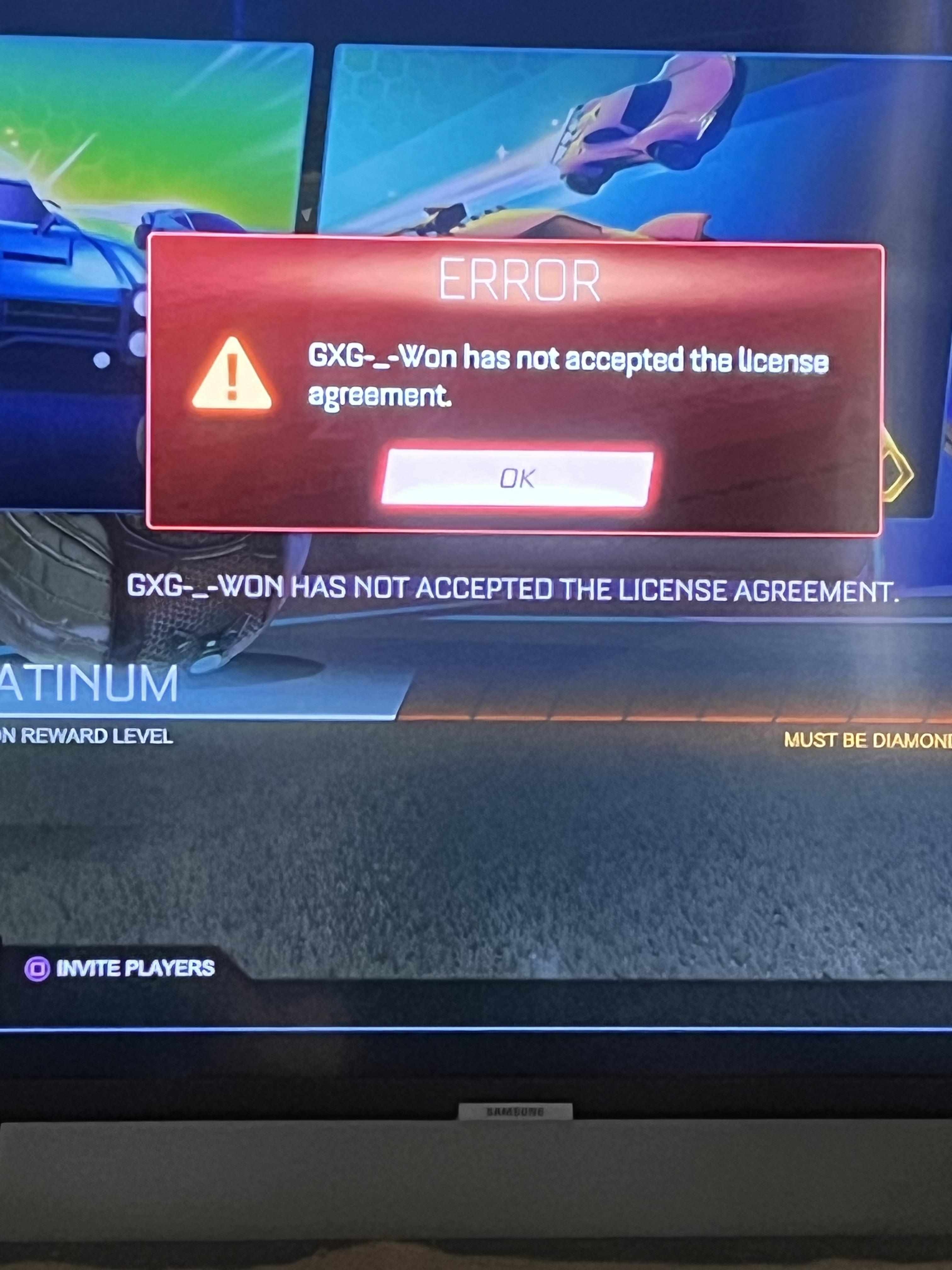 Rocket League License Error Fix How to Accept When Game Says Not