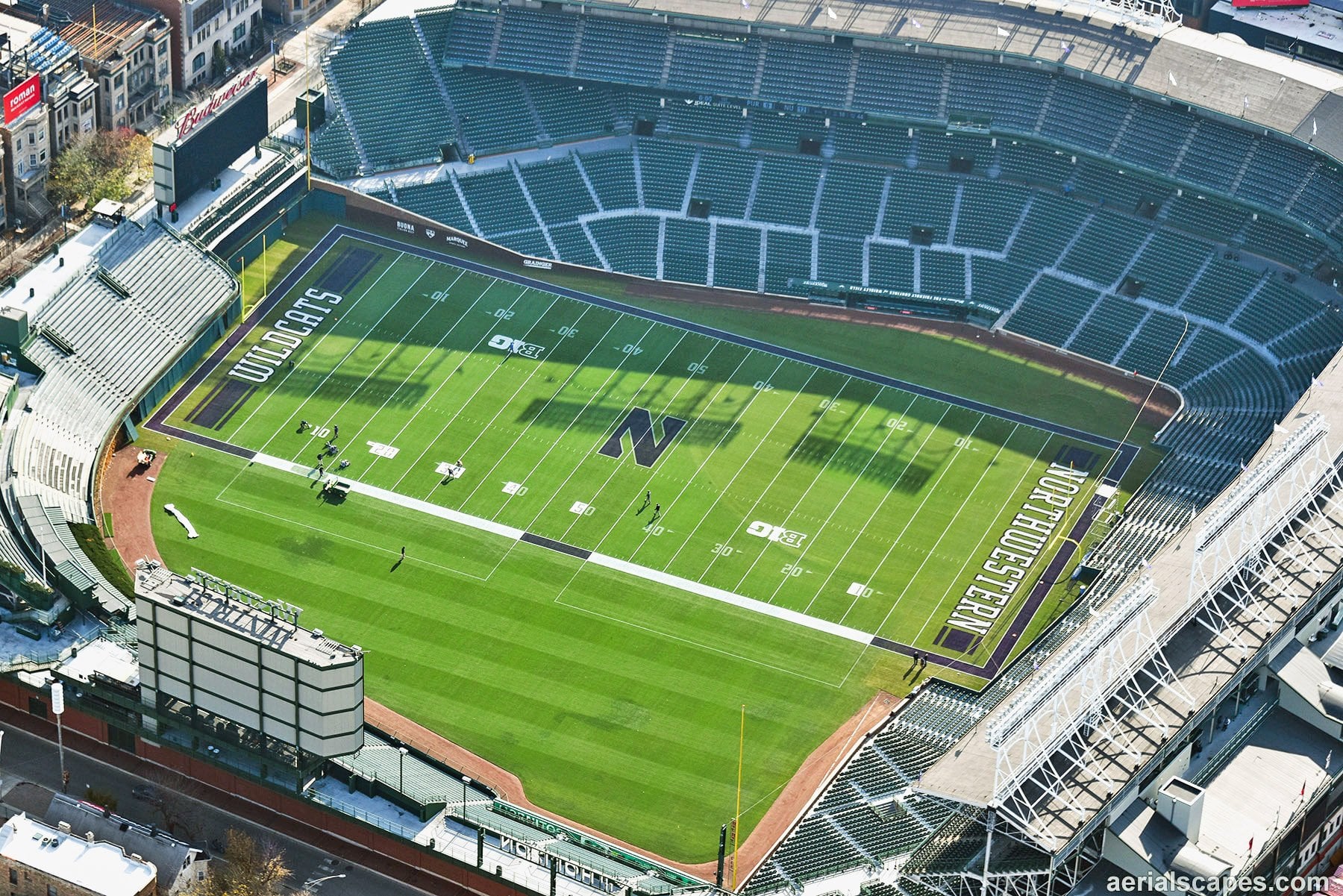 Strange Wrigley Field football layout why they put it that way