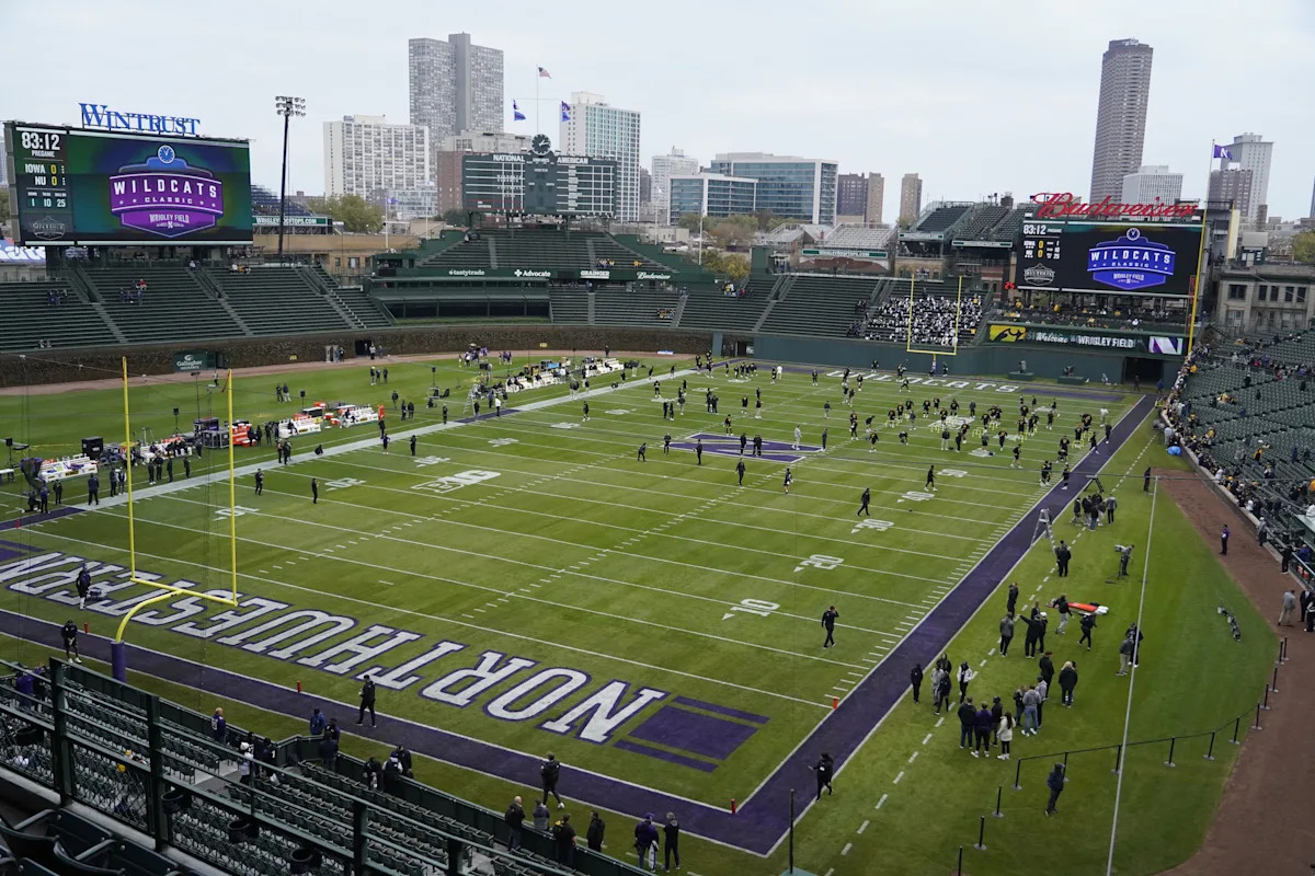 Strange Wrigley Field football layout why they put it that way