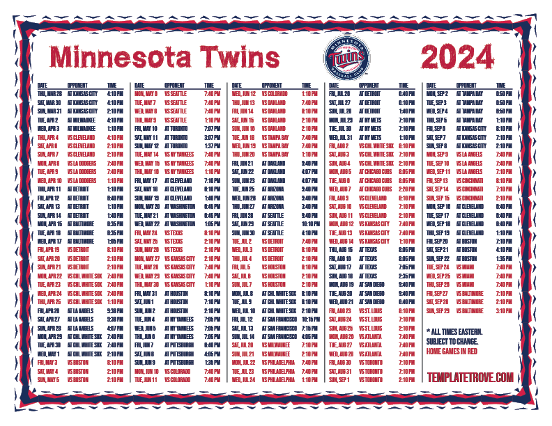 Twins Concert Dates 2024 Full PDF Schedule Free Download