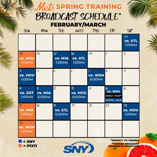 NY Mets Spring Training TV Schedule Find Where and When to Watch Now