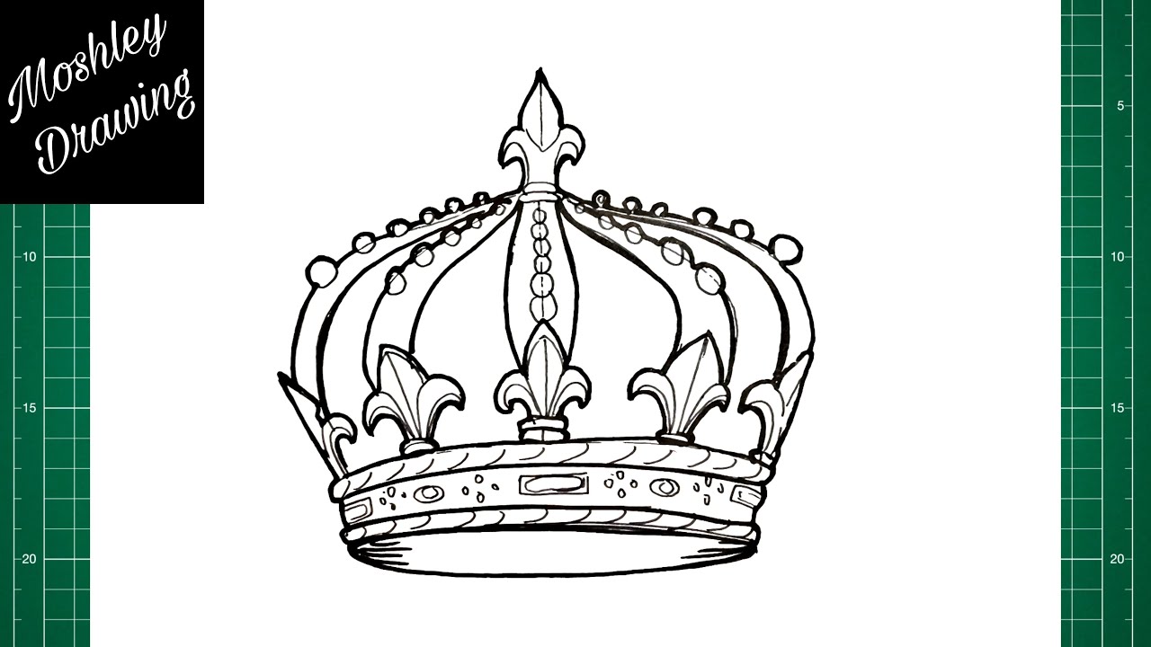 how to draw king crown realistic look step by step