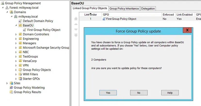 gpupdate for remote computers? Make group policy changes work fast